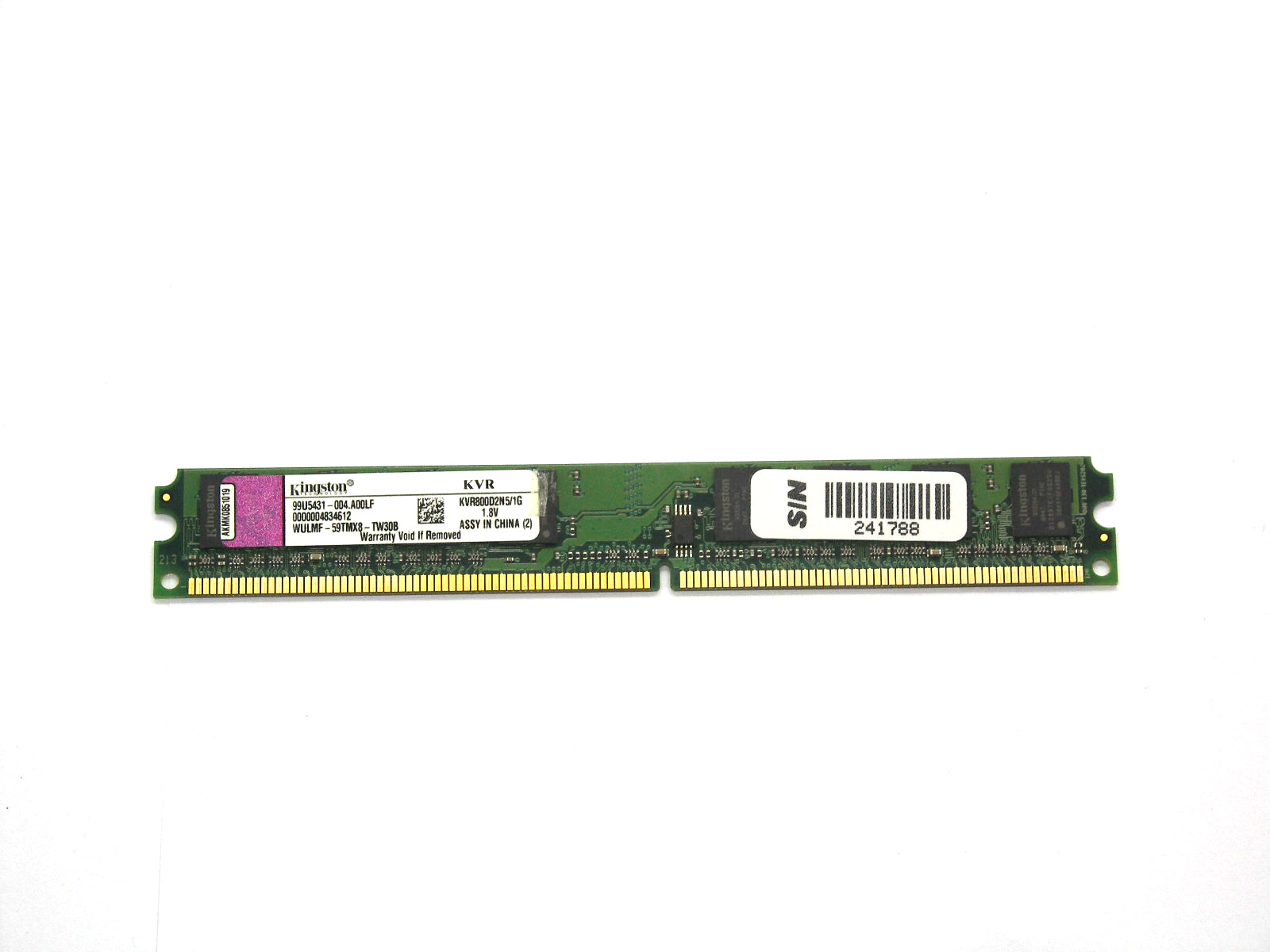 Оперативная память DIMM DDR2 1Gb PC-6400 Kingston KVR800D2N5/1G "!"