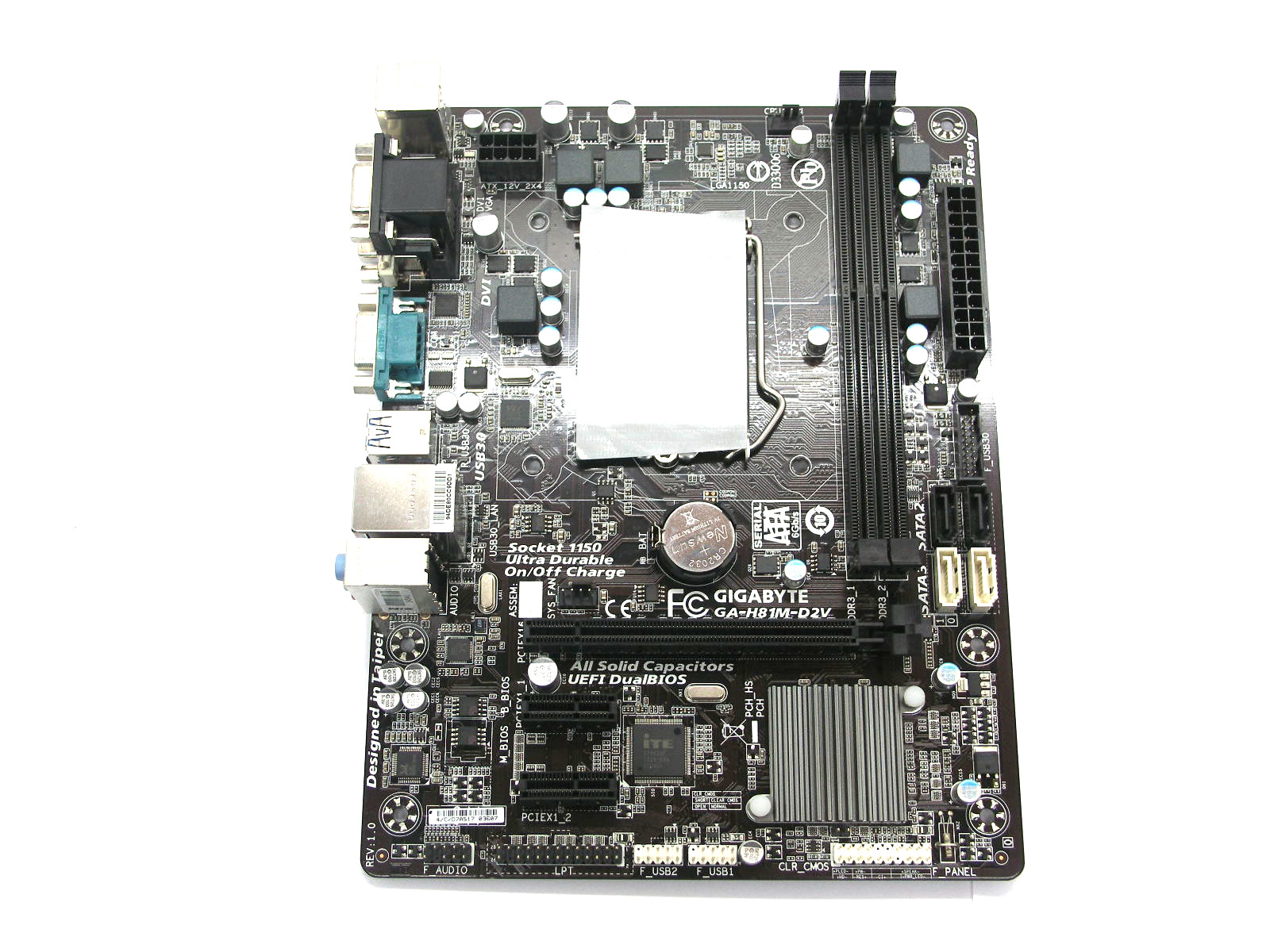 Материнская плата S-1150 Gigabyte GA-H81M-D2V REV:1.0, H81/2xDDR3/SATA/Lan/VGA/DVI/Sb/USB3.0/mATX "!"