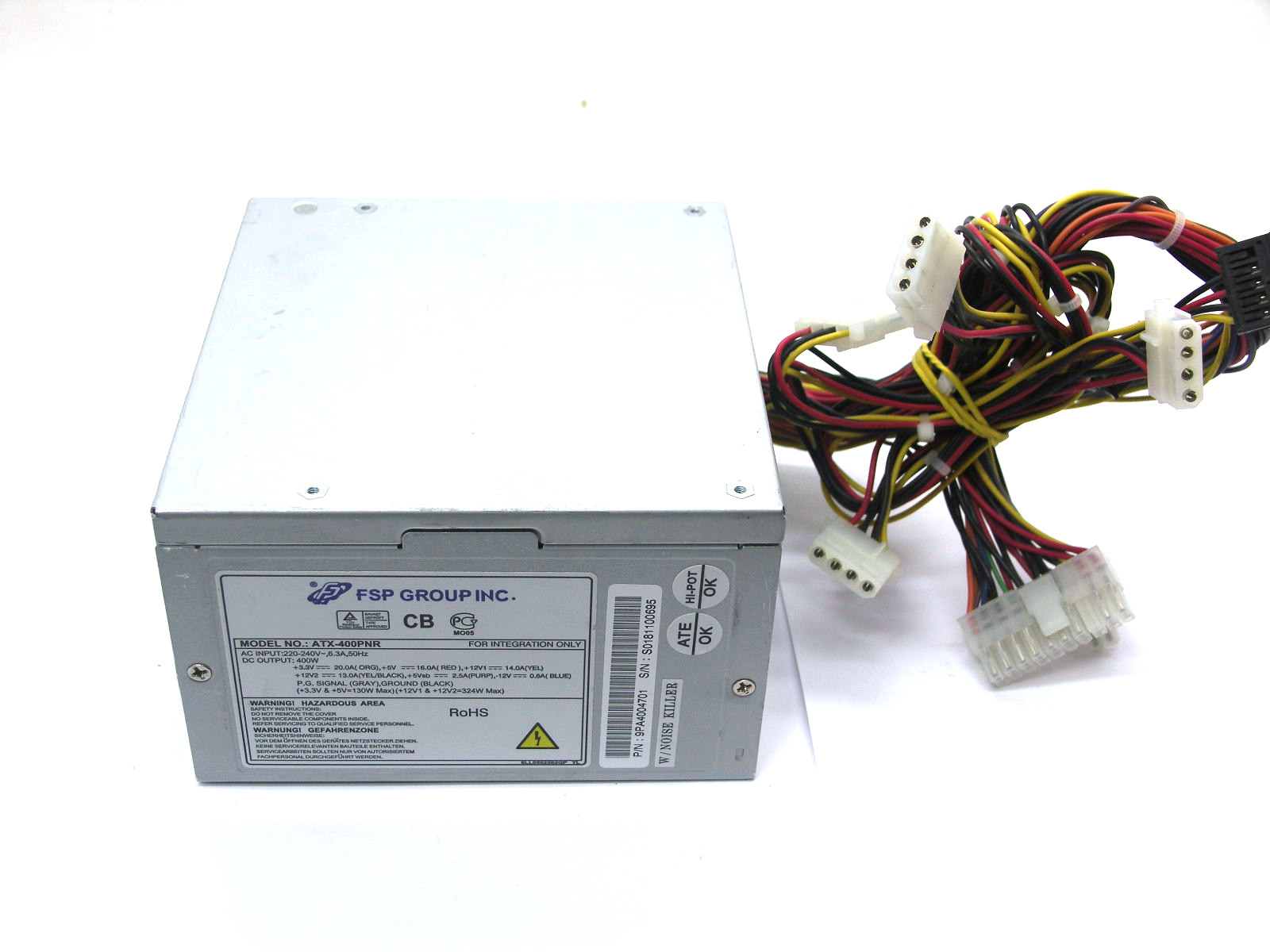 Блок питания 400W FSP ATX-400PNR 24+4/2SATA/120fan ATX "!"