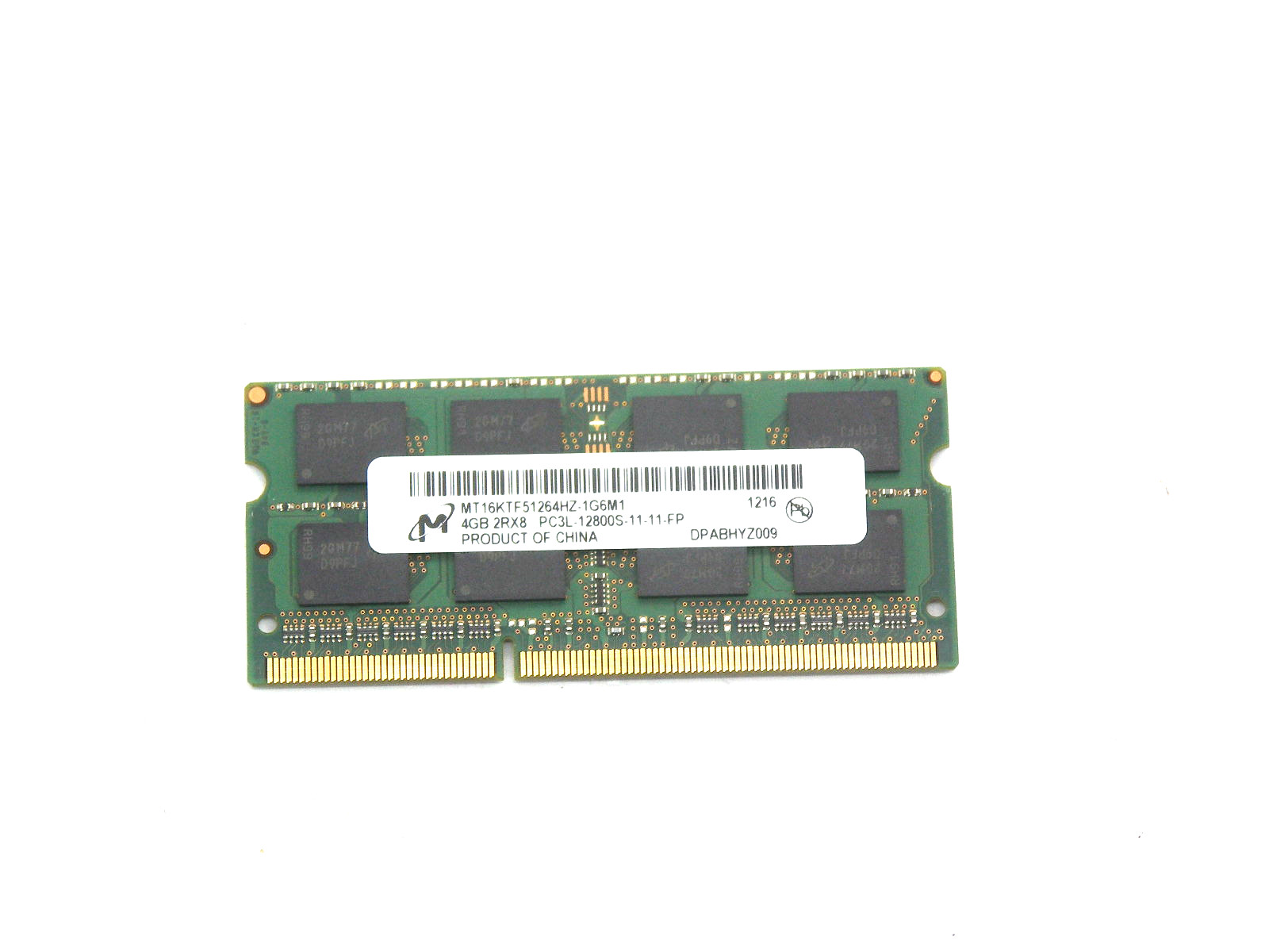 Оперативная память SODIMM 4Gb, DDR3L 1600MHz, Micron MT16KTF51264HZ-1G6M1 16чипов "!"