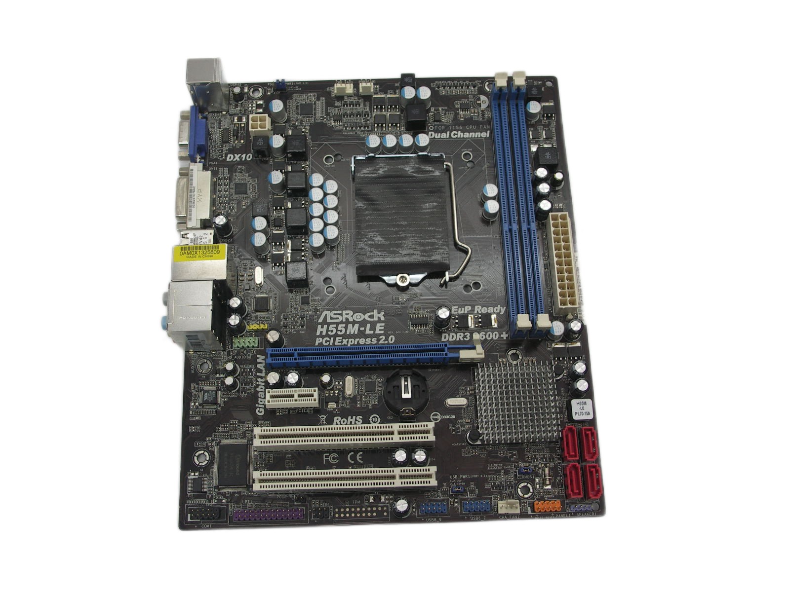 Материнская плата S-1156 ASRock H55M-LE REV. G/A 1.02, H55/PCI-E/SVGA/DVI-D/2xDDR3/GbLAN/Sb/mATX "!"