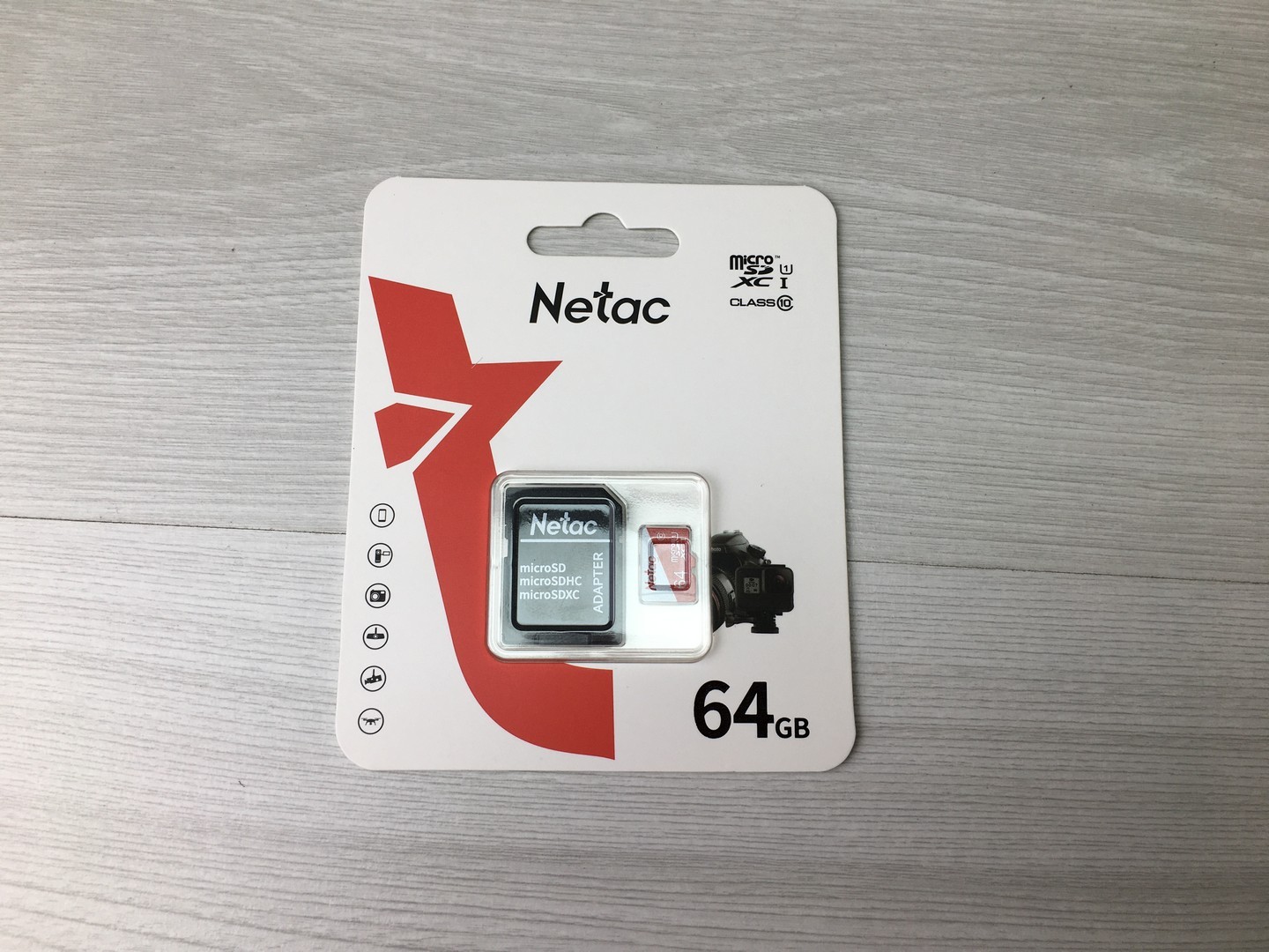 Карта памяти 64Gb, Secure Digital Card, micro, Netac P500 ECO Class 10 SDHC NT02P500ECO-064G-R