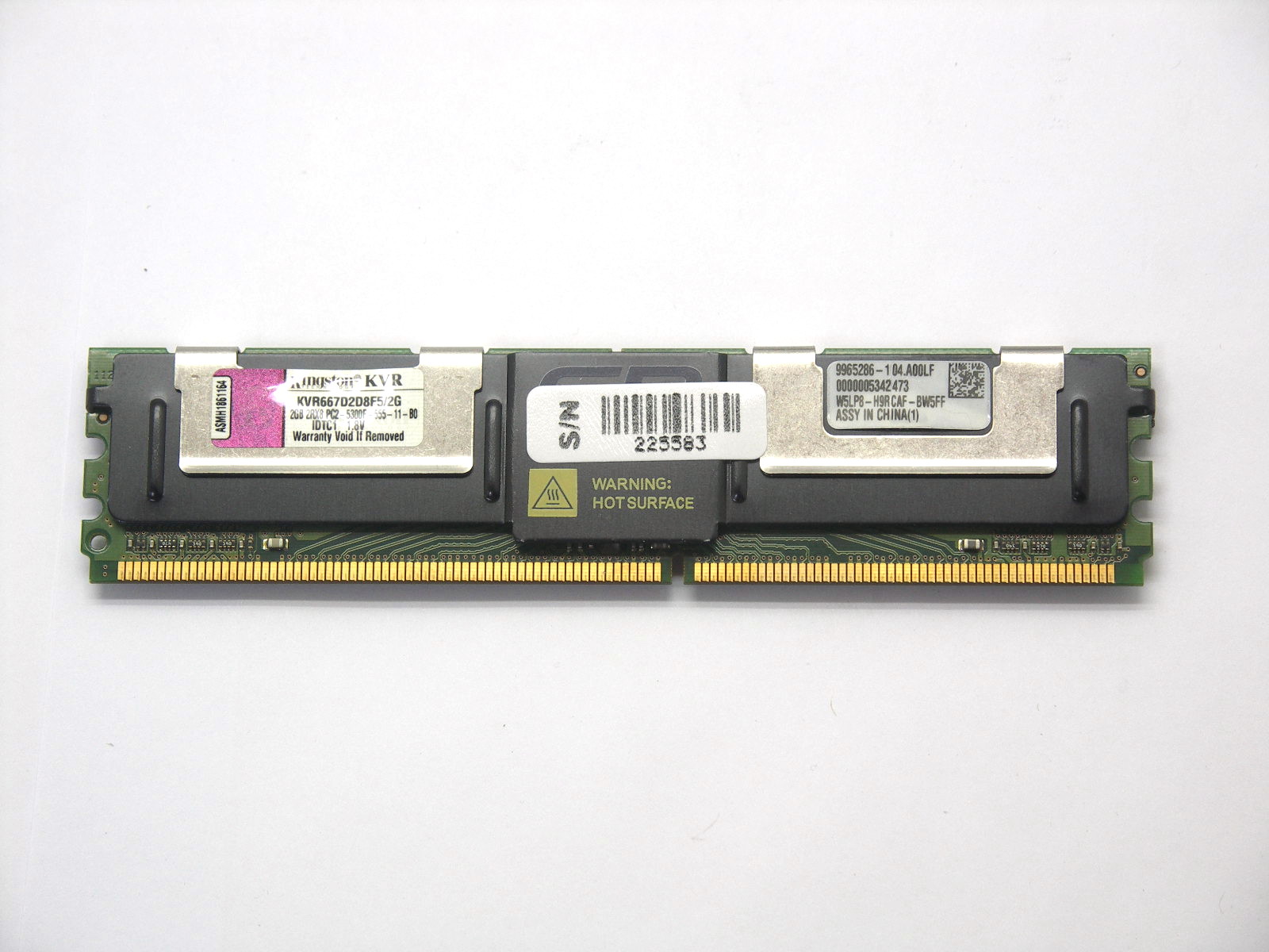 Оперативная память DIMM DDR2 2Gb PC-5300 Kingston KVR667D2D8F5/2G серверная "!"