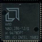 Процессор 286 AMD 12,5MHz N80L286-12/S Malay 68-pin PLCC "!"