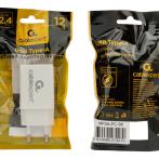 Сетевое зарядное устройство Cablexpert MP3A-PC-38 USB 2, 2.1A белый пакет