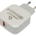 Сетевое зарядное устройство Cablexpert MP3A-PC-40 18Вт 3A QC3.0 быстрая зарядка белый пакет